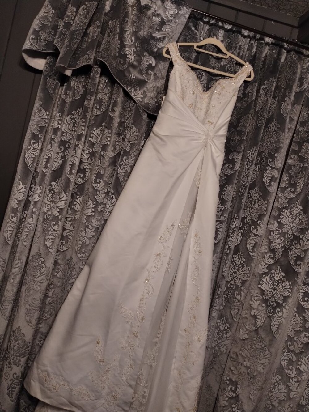 1990 Andy Anand Couture ALine Satin Wedding Dress